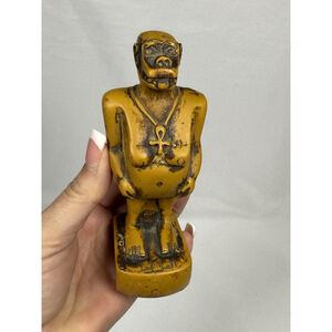 Carved Resin? Monkey Gorilla Ape Figurine Vintage? Unique 5.5” Egyptian? Statue